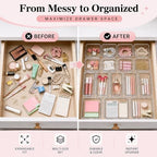 Adjustable Clear Drawer Storage Organizer, 16 Pack 3 Sizes Expandable Plastic Storage Boxes for Kitchen, Bathroom, Vanity, Office, Makeup, Desk and Closet Organization - Image 6
