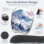 4 in 1 Large Mouse Pad, Keyboard Wrist Rest Set, Ergonomic Mouse Pad with Wrist Support, Desk Mat with Stitched Edges Extended Desk Pad Waterproof Desk Mat for Home Office Game I Snowy Mountain Sun - Image 4