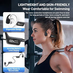 Swimming Headphones,IPX8 Underwater Swimming Headphone with LED Display,Bone Conduction Swim Headphone Built-in 32G Memory MP3 Player,Open Ear Earphones for Running Cycling - Image 4