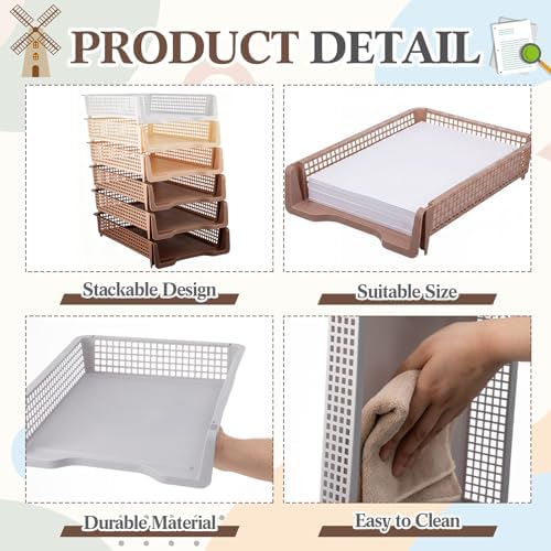 Geetery Turn in Trays Classroom, Gradient Brown, Set of 6 - Image 3