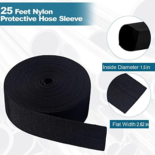 Nylon Protective Hose Sleeve Sheath Cable Cover Welding Tig Torch Hydraulic Hose, 1.5 Inch ID, 25 Feet Length, Black - Image 2