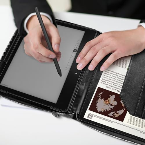 E NET-CASE Case for Kindle Scribe 10.2 inch 2024 & 2022 Released - Business Handheld Design Upgraded PU Leather Cover for Kindle Scribe Digital Paper with Zipper & Pen Holder (Black) - Image 6