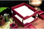 DACASSO Bonded Leather Desk Set - Luxury Leather Desk Pad & Desk Organization Essentials (Burgundy, 8 Piece) - Image 4