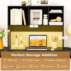 Desktop Bookshelf, 3-Tier Wood Countertop Bookcase with 5 Shelves, Desk Hutch for College Dorm, Multipurpose Desk Organizer Shelf Display Rack for Home Office, Hutch Top Only - Image 3