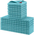 Homaxy Cotton Terry Kitchen Towels and Dishcloths Set of 16, Lake Blue by Homaxy