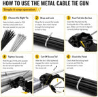 200 Pcs Metal Zip Ties Gun Kit, Heavy Duty Stainless Steel Zip Ties - Image 4