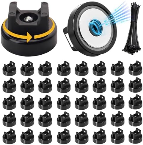 40 Pcs zbab1 Magnetic Zip Tie Mount Base, 35LBS Strong Magnetic Wire Holder & Cable Clips,Magnetic cable management for cars, offices, homes, and boats Diameter 25mm by Unknown
