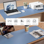 Aothia Faux Leather Desk Mat - Non-Slip PU Leather Desk Blotter, Waterproof Writing Surface, Large Desk Pad for Office & Home (Denim Blue, 55" x 17") - Image 6
