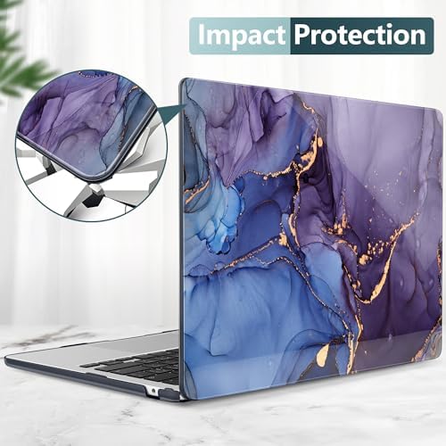 DONGKE for MacBook Air 13 Inch Case M5 2026 M4 2025 M3 M2 2024-2022 A3449 A3240 A3113 A2681, Plastic Hard Shell & Keyboard Cover & Screen Film for MacBook Air 13.6 Inch Case - Abstract Marble - Image 5