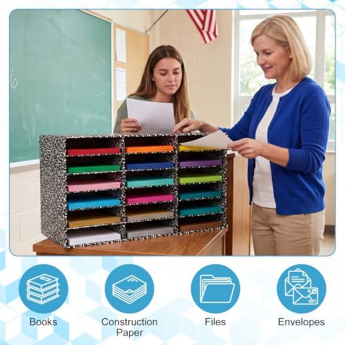 Fuutreo 2 Pcs Classroom Construction Paper Storage,Black White Composition - Image 6
