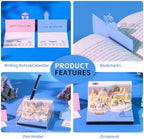 2027 3D Paper Carving Desk Calendar With LED Light (Santorini) - Image 6