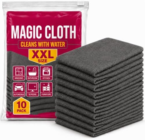 10Pcs Magic Cleaning Cloth, Streak-Free in One Wipe with Water Only(XXL) by Unknown
