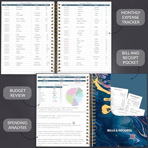 GoGirl Budget Planner & Monthly Bill Organizer with Pockets, Black - Image 4