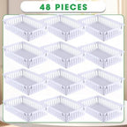 Boao 48 Pieces Plastic Baskets for Organizing 10.24 x 6.5 x 2.36 Inch Rectangular Storage Trays Plastic Organizer Bins Rectangle for Classroom Organization(White) - Image 2