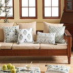 ISAENNE Designer Linen Throw Pillow Cover,Set of 2,18"x18"-Mosella B - Image 3