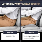 Coverado Car Seat Cushion and Lumbar Support Pillow, Memory Foam Ergonomic Back Support Driving Seat Cushion for Sciatica, Tailbone, Back Pain, Non-Slip Washable Cushion for Car, Driver, Office - Image 4