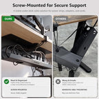 Aothia Under Desk Cable Management Tray, 2 Pack (16.5 in, Metal, Black) - Image 6