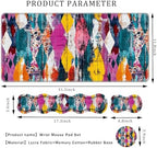 Keyboard Wrist Rest Set,Memory Foam Wrist Support Mouse Pad,31.5"x11.8" Desk Mat for Comfortable Typing & Pain Relief,Non-Slip Base for Office & Home Use - Vintage Geometric Print Vector - Image 2