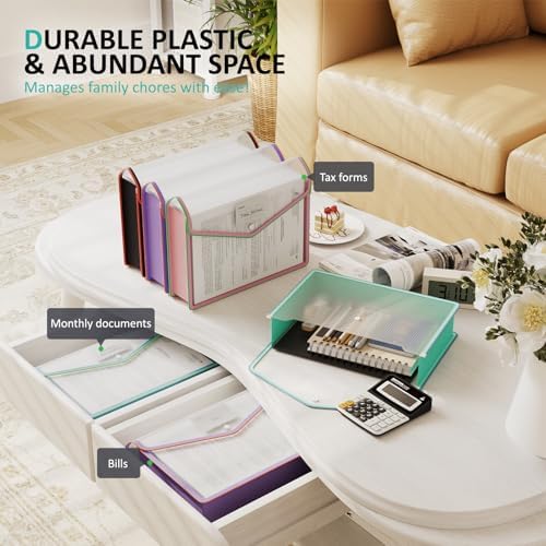 ThinkTex Plastic Expanding File Folder, Transparent envelopes with Snap - Image 3