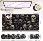 Large Keyboard Mouse Pad Set, Extended Mouse Pad+Keyboard Wrist Rest Support, Memory Foam Ergonomic Easy Typing, 4Pcs (31.5×11.8 in) Desk Pad Set for Office Home,Cool Skull - Image 6