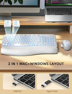 SABLUTE Wireless Keyboard and Mouse Combo, Ergonomic Wave with Wrist Rest - Image 5