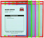 C-Line Neon Stitched Shop Ticket Holders, Assorted Neon Colors, 9 x 12 Inches, 25 per Box (43910) (Pack of 5) - Image 2