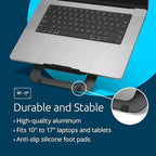 Kensington Adjustable Aluminum Laptop Stand for Desk, Ultra-Slim Lightweight Foldable Portable Notebook Holder, Anti-Slip Silicone Tablet Mount for 10"-17" Laptops and Tablets, Black K50428WW - Image 4