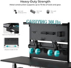 EUREKA ERGONOMIC Desk Pegboard Dual Monitor Stand 43x34 Black - Image 4
