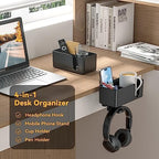 KDD Headphone Stand & Controller Holder & 4 in 1 Desk Cup Holder - Clamp on Under Desk Headphone Hanger - Image 3