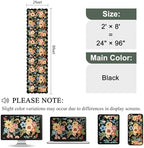 DUKINO 2x8 Washable Runner Rug, Floral Non Slip Kitchen Runner Rug, Black - Image 2