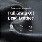 CONTACTS Full Grain Leather Pencil Case Handmade Vintage Zipper Pen Holder Pouch with Card Slot Pens Organizer Pockets Stationery Bag for Men and Women (Black) - Image 6