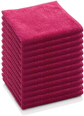 E-Cloth Microfiber Cloth, World's Leading Premium Microfiber Cleaning Cloth, Twice as Durable as Competition, 1 Year Guarantee, Ideal for Kitchen, Countertops, Sinks, and Bathrooms, Rose, 12 Pack by E-Cloth