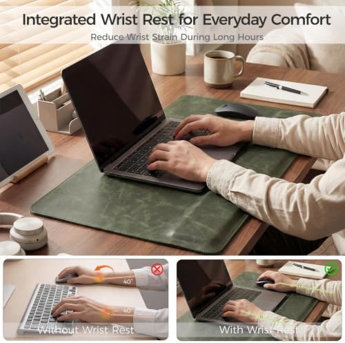 Magnetic Desk Mat System with Wrist Support 80×40cm, Premium Leather Desk Pad with Magnetic Accessories, Waterproof Non-Slip Desk Organizer for Office & Gaming - Image 5