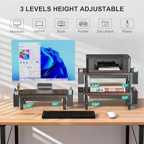 WALI Computer Monitor Stand with Storage and Pen Holder - Image 2