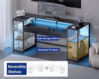 Pamray 58 Inch Gaming Computer Desk with Monitor Stand Drawers and Shelves - Image 3