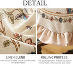 ISAENNE Vintage Linen Throw Pillow Cover,Set of 2,Diameter 16"-Cornucopia A - Image 5