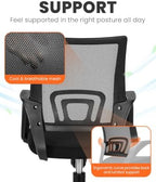 NEO CHAIR Office Computer Ergonomic Mid-Back Mesh Desk Chair, Dark Black - Image 6