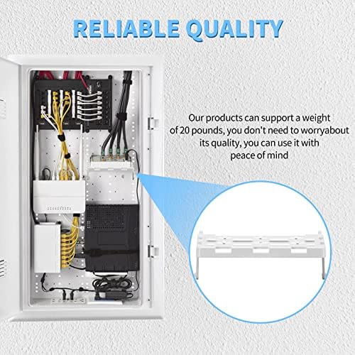 HAOGUO Universal Media Shelf Bracket for Leviton Enclosures – 20lb Heavy-Duty White Plastic Shelf, Cable Box Organizer for Structured Media Centers (2-Pack) - Image 6