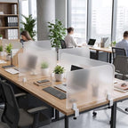 Dunzoom 4 Pcs Heavy Duty Desk Divider Frosted Acrylic Privacy Partitions - Image 3