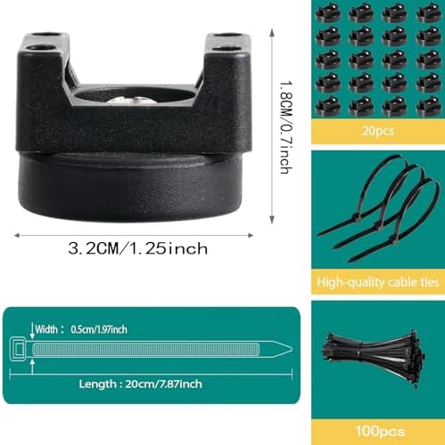 20 Pcs zbab1 Magnetic Zip Tie Mount Base, 45LBS Strong Magnetic Wire Holder & Cable Clips,Magnetic cable management for cars, offices, homes, and boats Diameter 32mm - Image 4