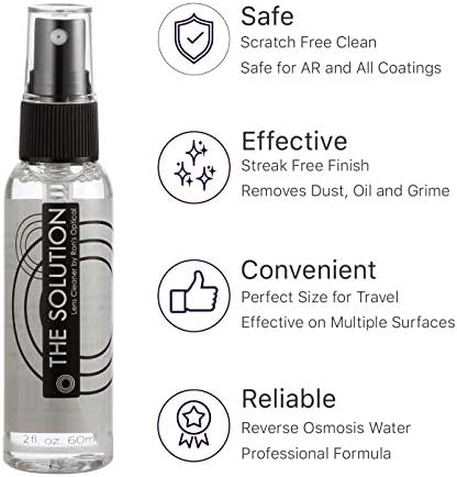 The Solution Lens Cleaner Spray | 8-2oz Alcohol Free Eyeglass Lens Cleaning Spray & 4 Microfiber Cleaning Cloth for Glasses, Lens, Screens - Image 3