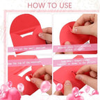 Uiifan 300 Pcs Window Gift Card Envelopes 4 x 2.8 Inch Gift Card Sleeves Mini Envelopes with Heart Shaped Clasp for Business Party Greeting Invitation(Red,Pink,Rose Red) - Image 4