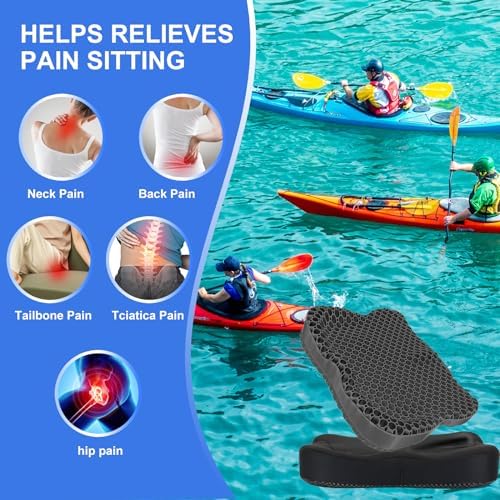 Thicken 19.7in Seat Cushion, Gel Seat Cushion for Long Sitting–Office Chair, Wheelchair, Car Cushion, Large Cooling Pad for Back Pain, Sciatica, Tailbone Pain Relief - Image 5