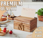 InnoBeta Personalized Gifts Recipe Box, Personalized Initial Recipe Card Holder Box with 50 4 x 6 inch Recipe Cards, 10 Dividers, Initial Recipe Organize - J - Image 4