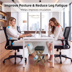 Foot Rest Under Desk at Work, Solid Wood Double Step Footstool - Image 3