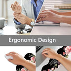 Large Gaming Mouse Pad + Keyboard Wrist Rest + Wrist Support + Coaster Set, Memory Foam Ergonomic for Easy Typing, XXL Extended Gaming Mouse Pad Table Pad - Proverbs 31:25 Flower - Image 5