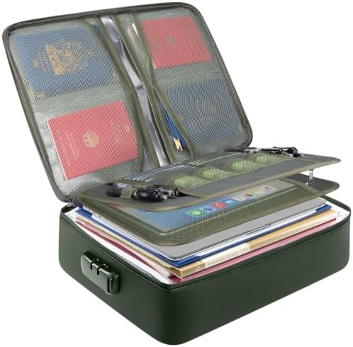 BALEINE Fireproof Document Box with Lock, Waterproof Fire Safe File Bag by BALEINE