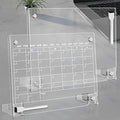 2PCS Clear Acrylic Calendar Dry Erase Board with Stand for Desk, 16x12 Large Desktop Monthly Whiteboard Magnetic Memo Board for Fridge, Office, School, Home by ZHIDIAN