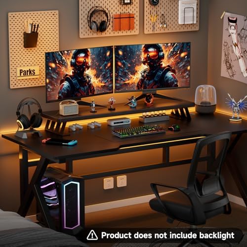 Monitor Stand Riser, 39 Inch Large Wood Monitor Stands for 2 Monitors - Image 4