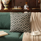 ISAENNE Vintage Linen Square Throw Pillow Cover,Set of 2,18"x18"-Murad B - Image 2